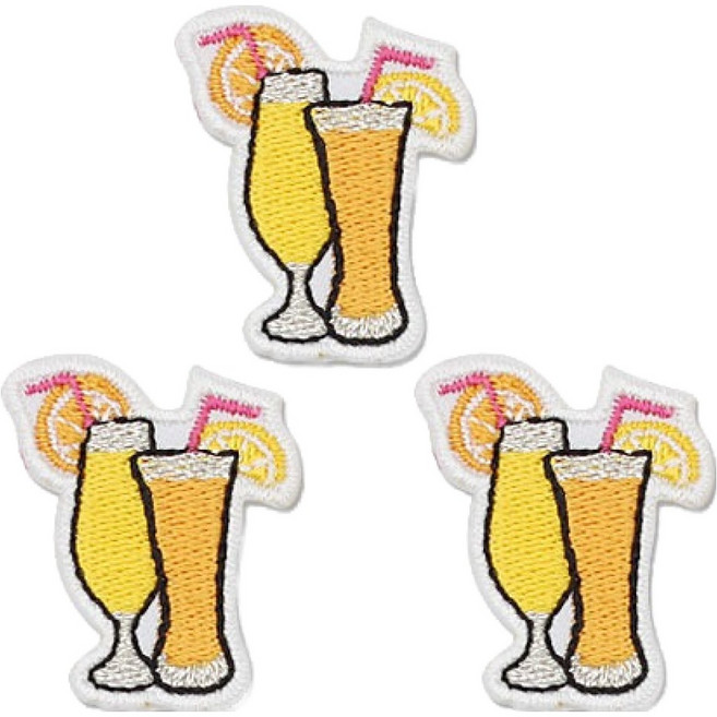 동대문단추왕 열접착식 자수 와펜 커플에이드, 혼합색상, 3개