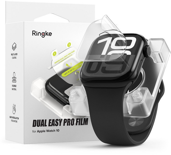 Ringke Apple Watch Dual Easy Pro 螢幕保護貼 46mm 2片組, 1套, 單一顏色