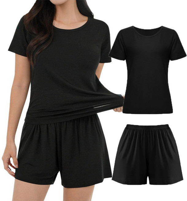 어나더디 보드럽 반팔티 + 루즈핏 찰랑이지 팬츠 세트