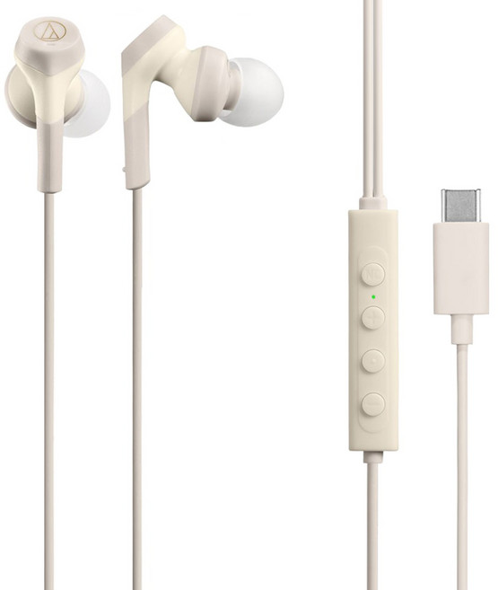 audio-technica 鐵三角 降噪 C-Type 入耳式耳機, ATH-CKS330NC, 米色