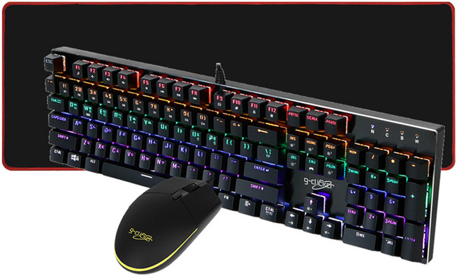 지클릭커 스페셜 키보드 적축 + 마우스 + 장패드 세트, BLACK, GMK-510X, 일반형