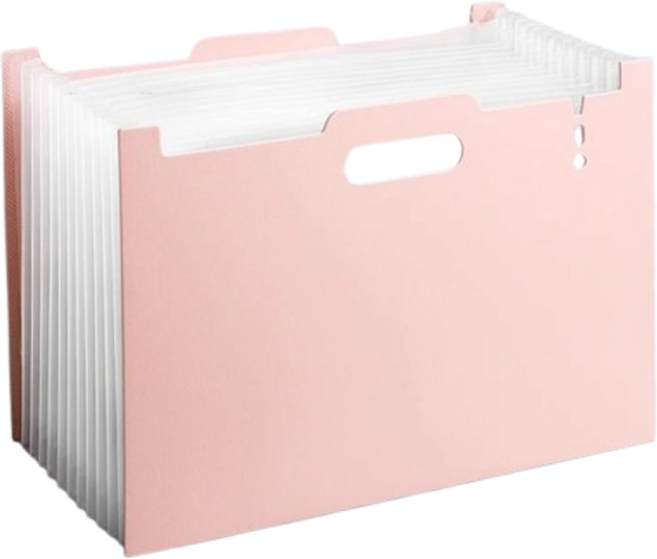 홈셀 24칸 대용량 서류 정리 아코디언 파일 33 x 39 cm, 핑크, 1개