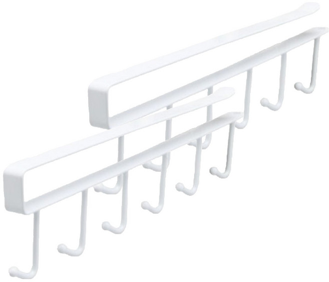 리빙홈디테일 심플 모던 다용도 주방 컵 도구 걸이 후크, 화이트, 2개