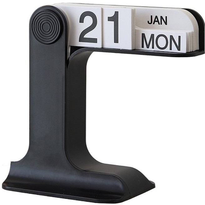 픽앤홈 고급 데스크 만년달력 심플 캘린더, 블랙, 1개