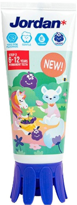조르단 뉴스텝2 어린이 고불소 치약 포도향, 90g, 1개