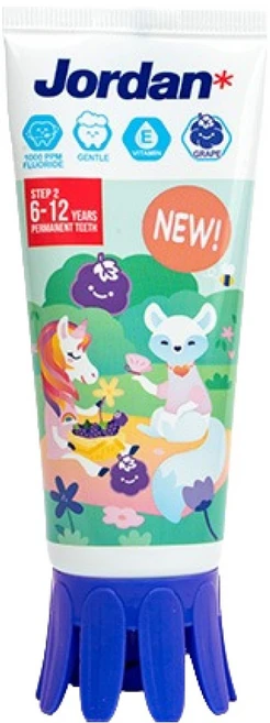 조르단 뉴스텝2 어린이 고불소 치약 포도향, 90g, 1개 - 쿠팡