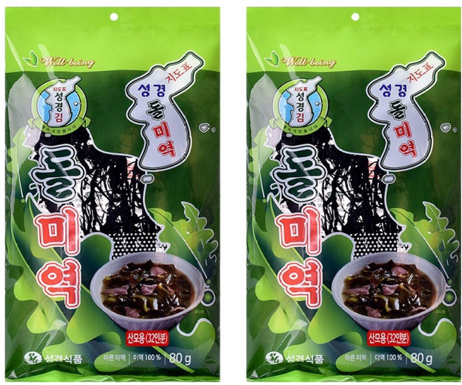 지도표성경 돌미역, 80g, 2개