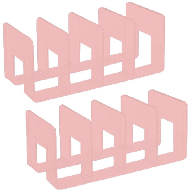 맙소샵 데스크탑 4칸 분리 책꽂이 2p, 핑크