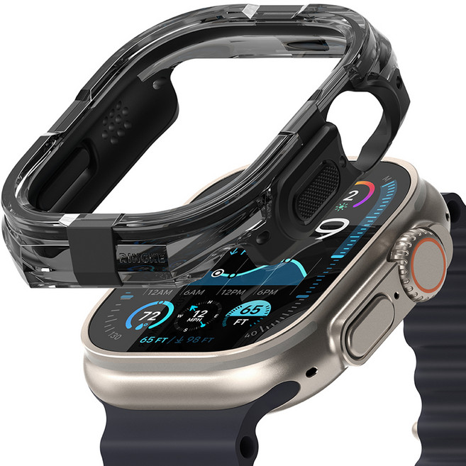 링케 애플워치 퓨전 범퍼 케이스, 블랙, 1개
