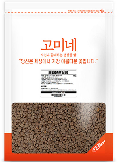 고미네 브라운 렌틸콩, 1kg, 1개