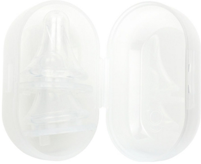 그린맘 유아용 모유촉 젖꼭지 슬림형 2p + 케이스 세트, S(0개월~), 1세트