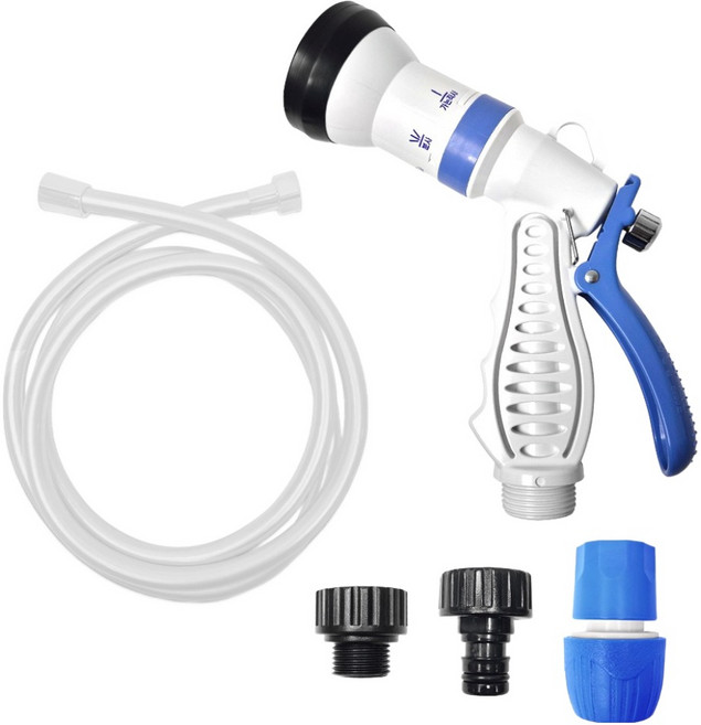 월드크린 다기능 베란다욕실 청소건 + PVC 호스 2m 세트, 1세트, 화이트(호스)