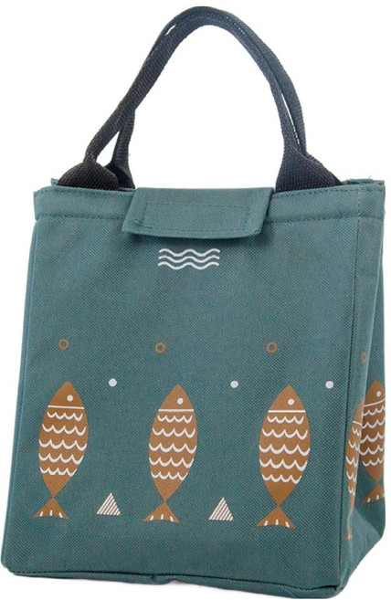 거친언니 산듯한 도시락 보냉가방 피쉬, 다크그레이, 1개