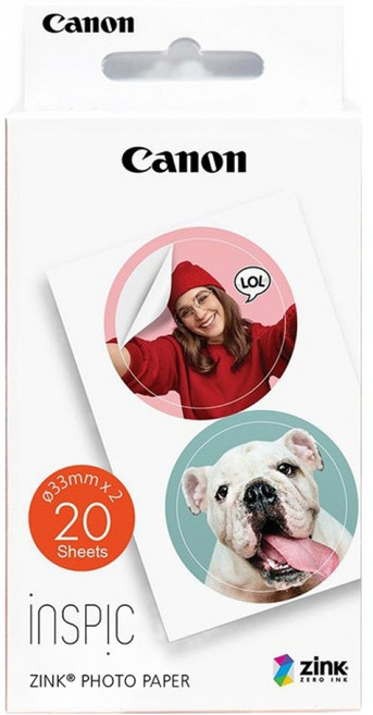 캐논 인스픽 인화지 원형 스티커 20p + 블루시트 2p 세트, 1세트