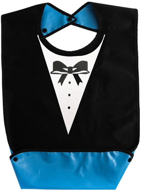 굿썸 효도하는 성인 방수 턱받이 포켓 폴딩 M, 리본, 1개