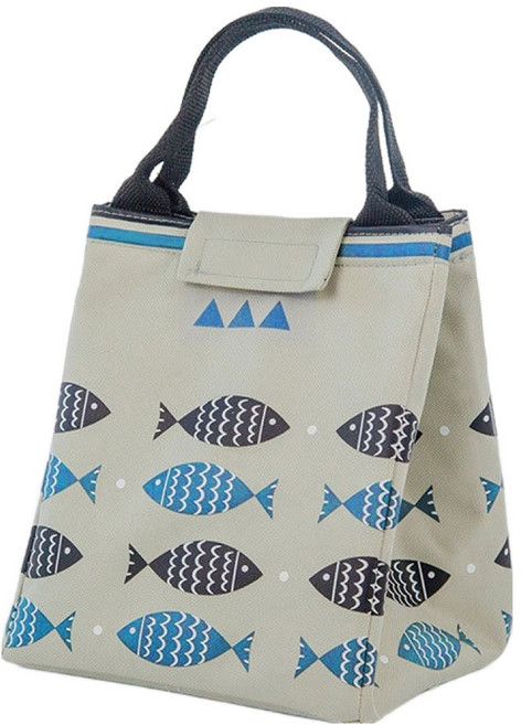거친언니 산듯한 도시락 보냉가방 피쉬, 라이트그레이, 1개