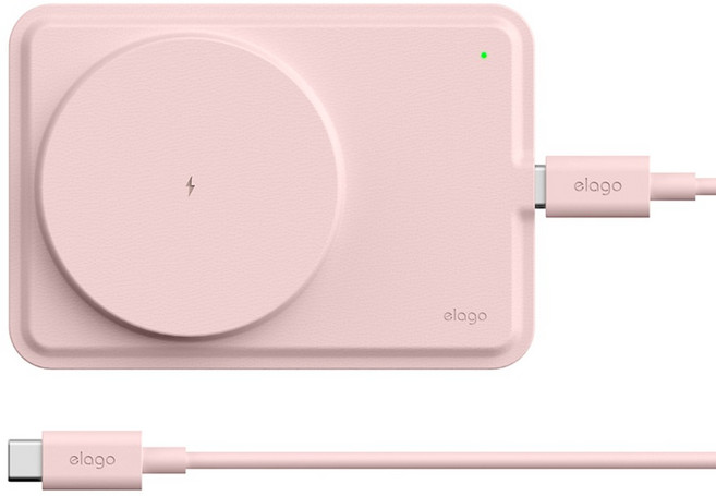 엘라고 아이폰 전용 맥세이프 고속 무선 충전 패드 15W, 러블리핑크, 1개