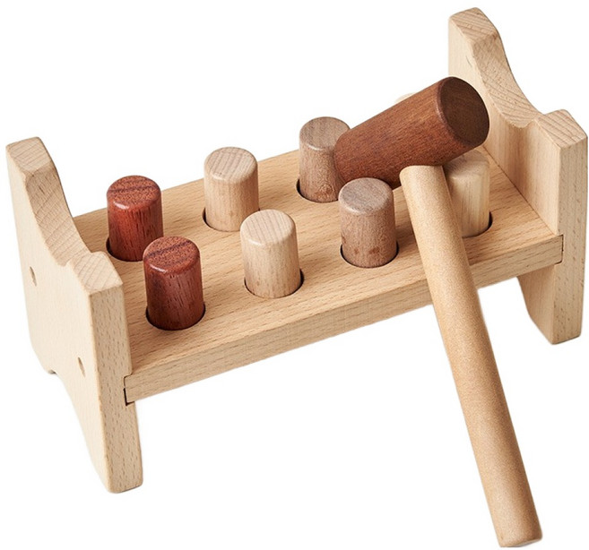 토도리브로 아인바움 원목교구 망치놀이, 내추럴 우든 칼라, 1개