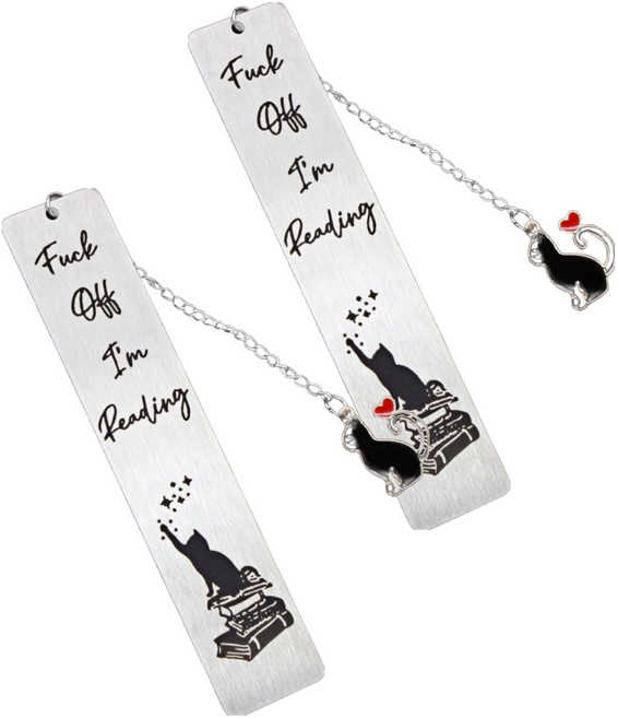 굄스 귀여운 고양이 스테인리스 스틸 책갈피 26 x 13 cm, I타입, 2개