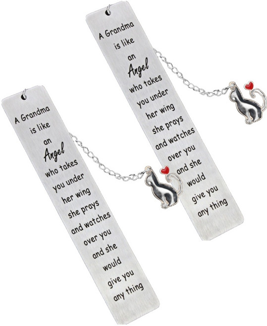 굄스 귀여운 고양이 스테인리스 스틸 책갈피 26 x 13 cm, A타입, 2개