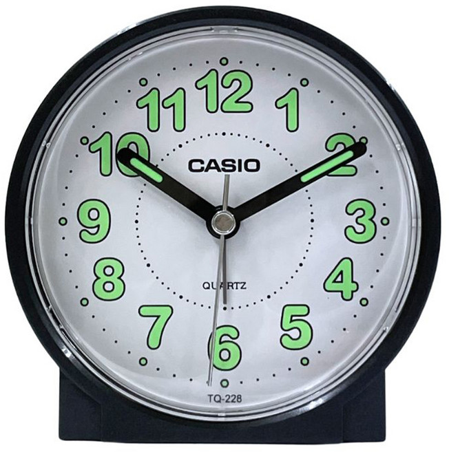 CASIO 卡西歐 造型指針鬧鐘 TQ-228-1DF, 黑色