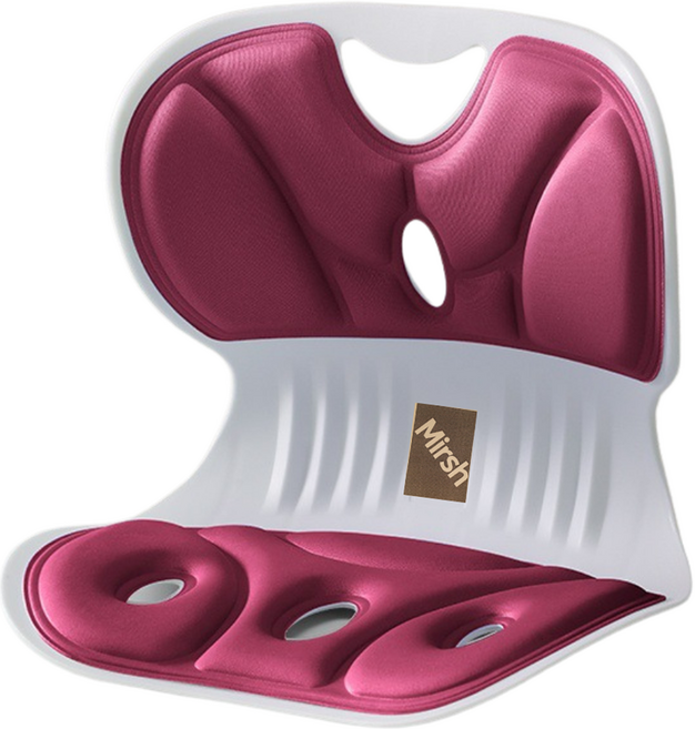 Mirsh 인체공학 바른자세 등받이 자세보정의자 라지, 버건디