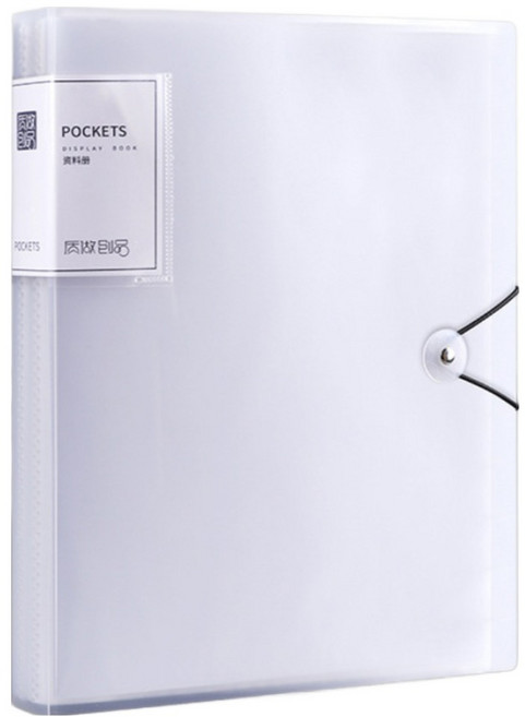 오피스코어 반투명 클리어파일 바인더 버클형 A4 100p, 화이트, 1개