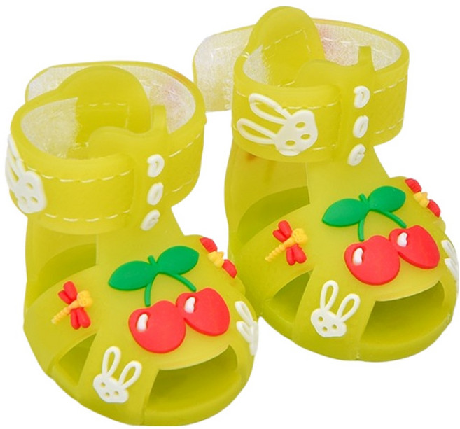 올치 강아지 깡총체리 미끄럼방지 아큐아 슈즈 SH16789, 옐로우, 2개