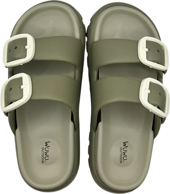 WUWU 格莉撞色雙帶拖 MA101