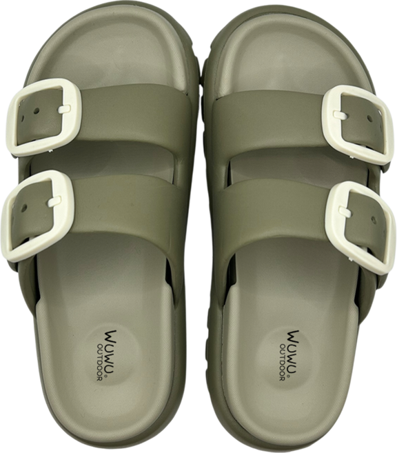 WUWU 格莉撞色雙帶拖 MA101