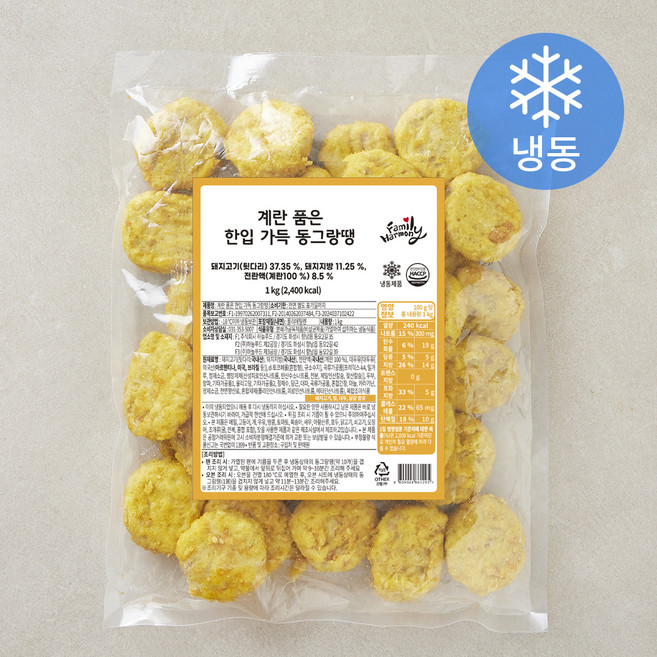 하늘푸드 계란 품은 한입가득 동그랑땡 (냉동), 1kg, 1개