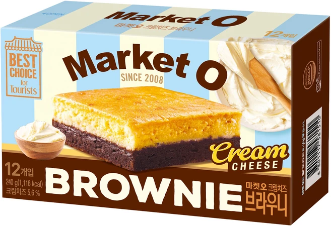 마켓오 브라우니 크림치즈 12p, 240g, 1개 - 쿠팡