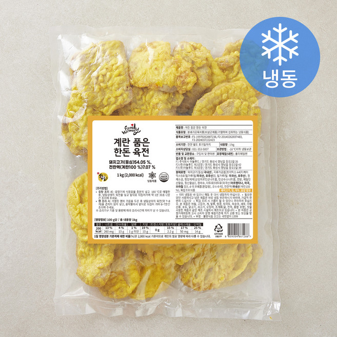 하늘푸드 계란 품은 한돈 육전 (냉동), 1kg, 1개