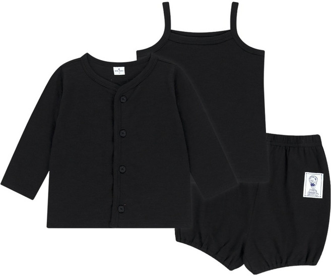 MilkBaby 아동용 보들보들 시원 가디건 + 민소매 + 팬츠 세트