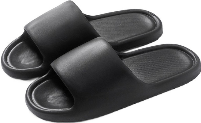 에버하우스 EVA 미끄럼방지 말랑 거실화, 블랙, 1개