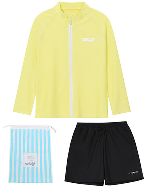 에스티홀리데이 집업 래쉬가드 상의 + 보드숏 + 비치백 세트 C255-01