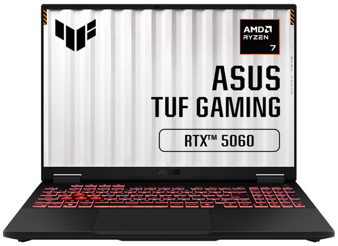 에이수스 2025 TUF 게이밍 노트북 A16 라이젠7 260 지포스 RTX 5060, JaegerGray, 512GB, 16GB, Free DOS, FA608UM-RV042 - 에이수스 노트북