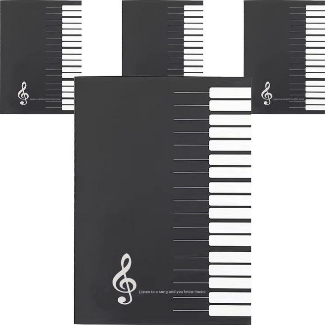 구디파이 오선지 악보 음악노트, 블랙, 4개