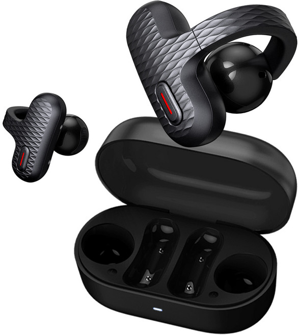 어메이즈핏 Amazfit UP AI ENC 오픈 귀걸이형 블루투스5.3 이어폰, A2427, 블랙