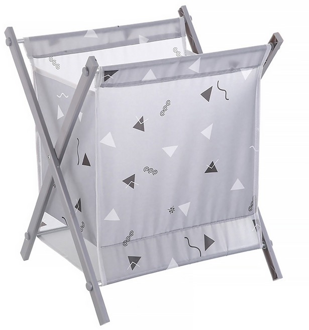 樂邦 牛津布摺疊洗衣籃, 淺灰色