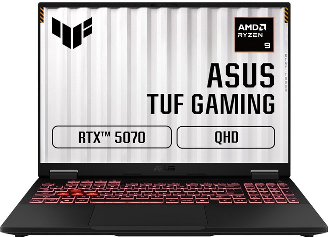 에이수스 2025 TUF 게이밍 A16 라이젠9 라이젠 8000 시리즈 지포스 RTX 5070, 예거 그레이, 512GB, 16GB, Free DOS, FA608PP-QT028