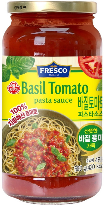 오뚜기프레스코 바질토마토 파스타소스, 600g, 1개