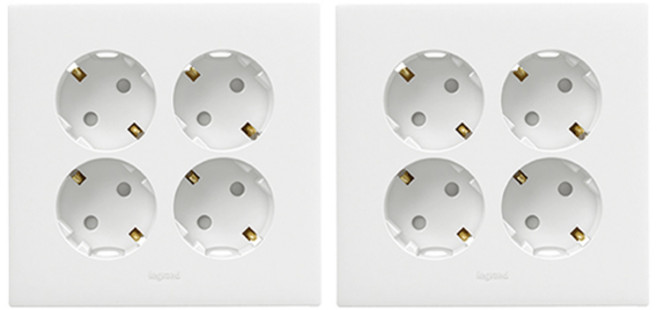 르그랑 아펠라화이트 Simple 4구 매입 콘센트 45도 핀타입, 2개