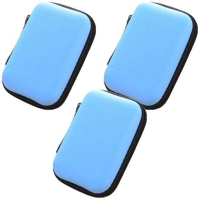 포텐키트 다용도 이어폰 파우치 12 x 8.5 x 4 cm, 블루, 3개