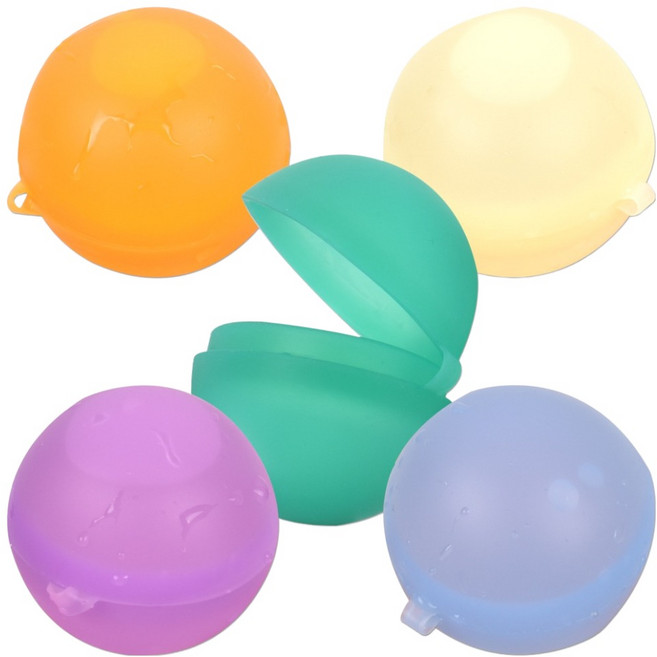 재사용가능 목욕 실리콘 워터팡 물풍선 6cm, 랜덤발송, 5개