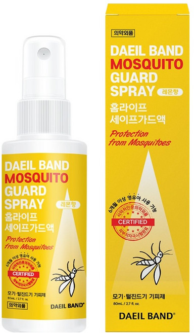 대일밴드 세이프가드 휴대용 모기기피제 쿨링 스프레이 레몬향, 80ml, 1개