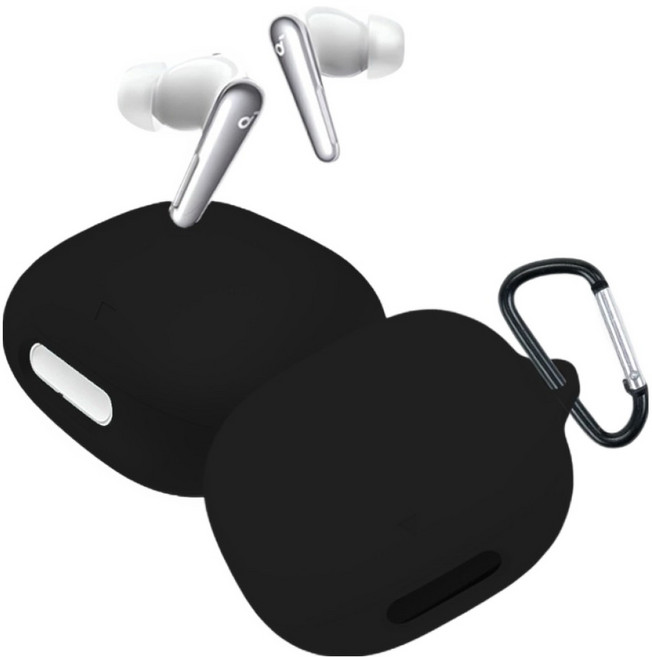 GRAYCO 앤커 사운드코어 리버티4 PRO 실리콘 풀커버 케이스, 블랙, 1개