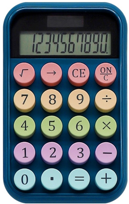 파스텔라 레트로 태양광 계산기 PC-102, 네이비, 1개
