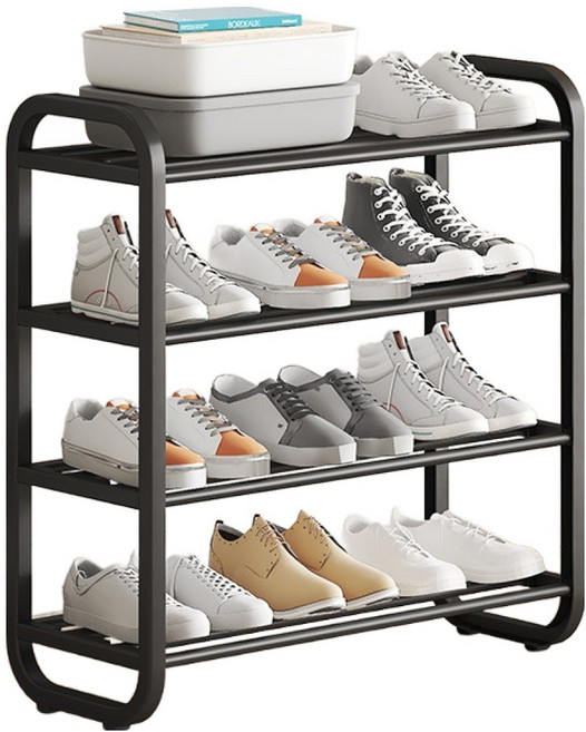 써뉴즈 홈 다용도 신발정리대 4단, 블랙, 1개