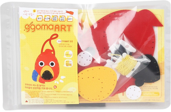 꼬마아트 바느질놀이 유아 초등 만들기 DIY 앵무새 미니크로스백, 혼합색상, 1개